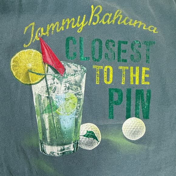 Tommy Bahama Closest to the Pin Golf Graphic Tee Blue Shirt Relax L 100% Cotton - Picture 4 of 6